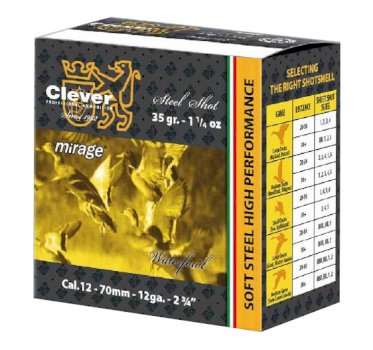 Patronas CLEVER MIRAGE 12/70 Steel 35g Nr. 0-1-2-3-4