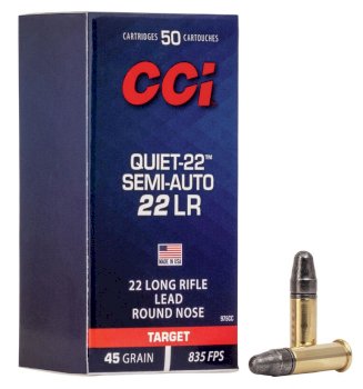 Patronas CCI .22LR  QUIET-22 SEMI-AUTO 2,9g LRN