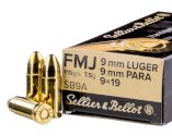 Patronas Sellier & Bellot 9mm Luger FMJ 7,5g 