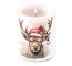 AMBIENTE Candle DEER WITH SANTA HAT
