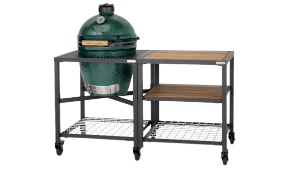 BGE LARGE grill with EGG frame and modular workspace