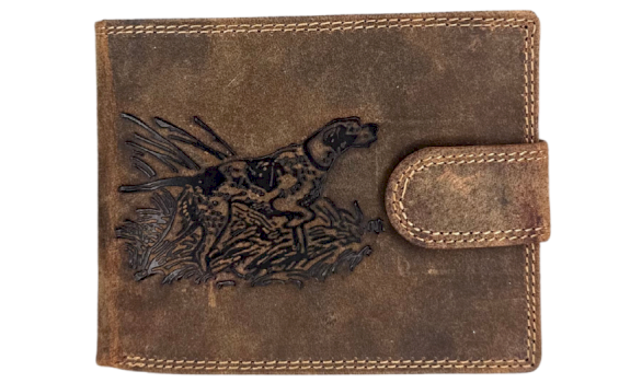 JAGERGLASS Leather wallet with hunting symbols