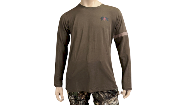 KOS FASHION Long-sleeved T-shirt with wild boar