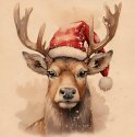 AMBIENTE Napkin RC DEER WITH SANTA HAT