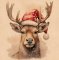 AMBIENTE Napkin RC DEER WITH SANTA HAT