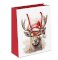 AMBIENTE Gift bag DEER WITH SANTA HAT