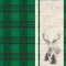 AMBIENTE Napkin DEER PLAID GREEN
